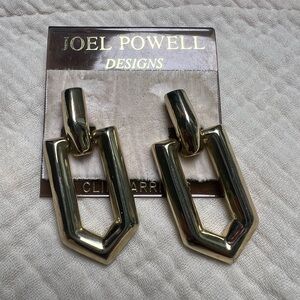 Vintage Joel Powell Designs Clip Earrings Gold